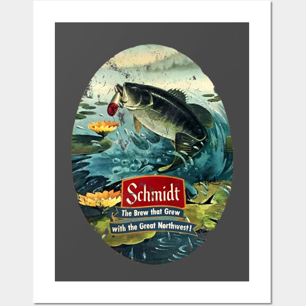 Schmidt Beer Bass Wall Art by retrorockit